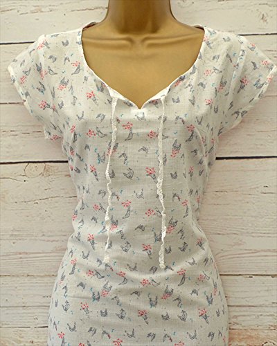 Cream Ditsy Print Tunic Dress