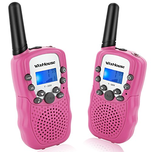 WisHouse Walkie-Talkies Mini 8 Kanäle PMR446MHz Mädchen-Kind-Spielwaren-Geschenke Zweiwegradio Walky Talky mit Fernbereich Walky Talky (T388 Rosa, 2ST)