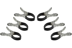 HpLive Stainless Steel Pool Cover Clips, Metal Clips for Pool Cover Clips, Windproof Pool Clips with Scratch for PROTECTION for Swimming Pool Covers (6 Pieces, Black)