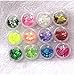 XICHEN® 72PC nail art glitter powder dust tips decoration Mixing device includes a plurality of types
