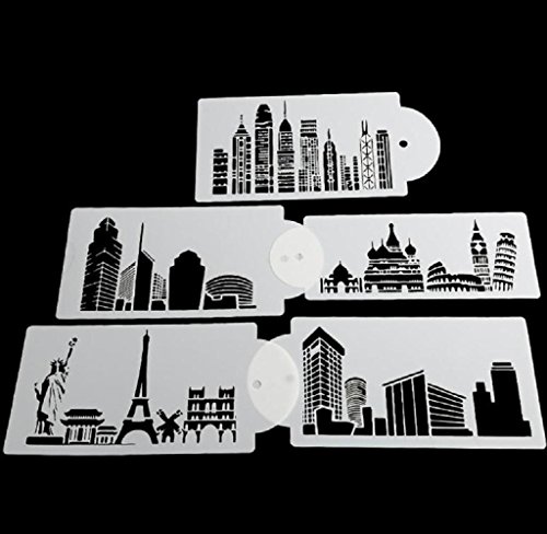 Amcool 5Stk DIY Geburtstagskuchen Spray Mould Dekorieren Druck Zucker Handwerk Modell - 3