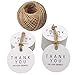 Produktbild 100 PCS Weiß Thank You Gift Tags, 4,5 cm vielen Dank für Ihre Freundlichkeit Kraftpapier Tags, rund Tags, mit 100 Fuß Jute Bindfäden
