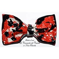 Papillon in Ceramica - Linea Black & Red – Pezzo Unico – Handmade- Le Ceramiche del Castello - 100 % Made in Italy - dimensioni: 10 x 5,5 cm