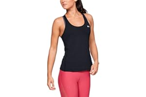 Under Armour Women UA Heatgear Racer, Tight-Fit Women's Vest with Soft Feel, Sleek Women's Sleeveless T-Shirt with Graphic Design