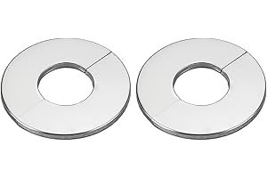 HIFROM Lot de 2 cache-tuyaux muraux en acier inoxydable chromé pour tuyau de diamètre - 50 mm - Argenté