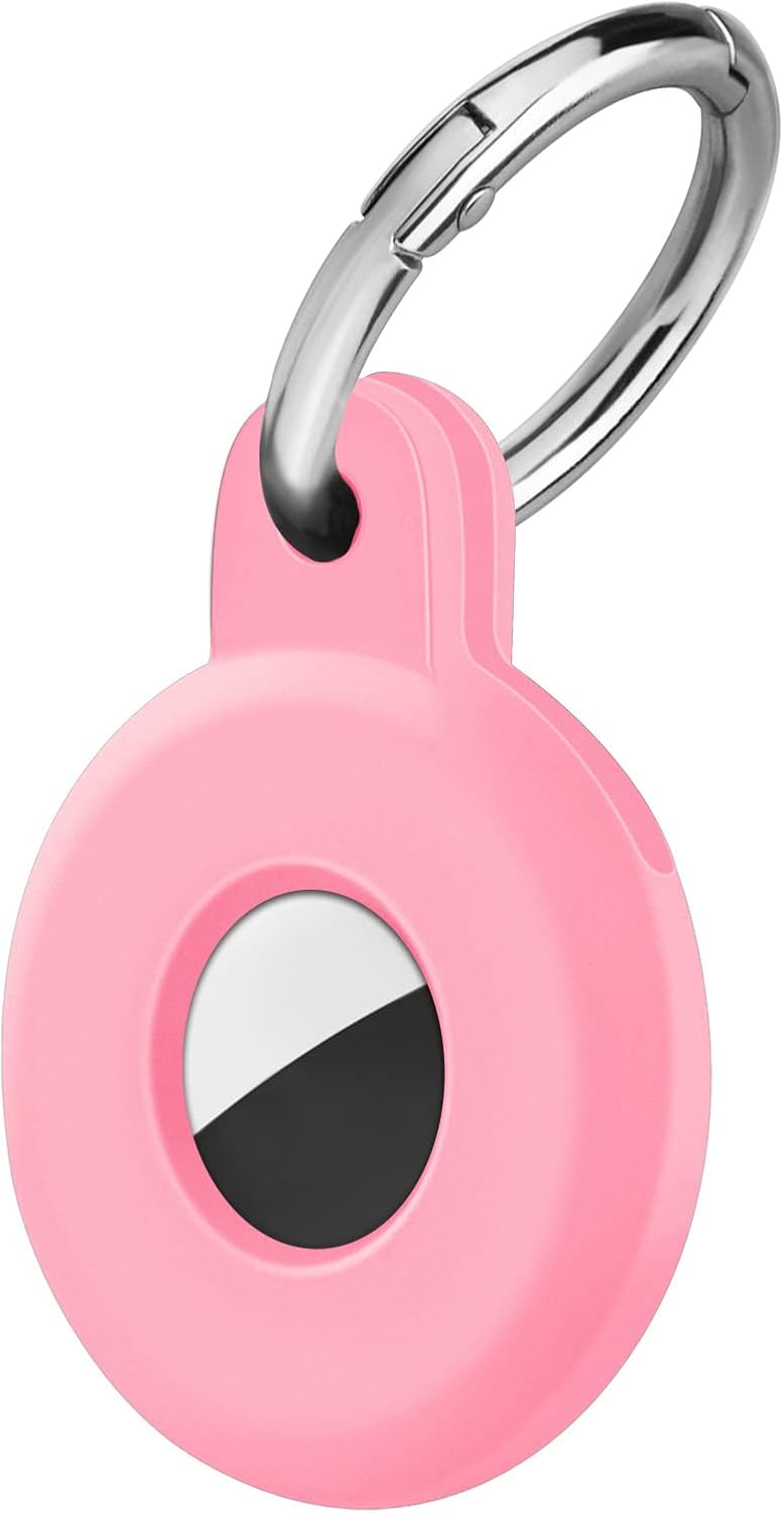 Ainiv Protective Case for AirTag, 1PC Thick Silicone Keyring Case Compatible with Apple Airtag, Durable Protective Holder Cover with Anti-Lost Key Ring, Pet Collar Locator Tracker Cover