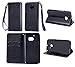 Produktbild Lonchee HTC 10(HTC One M10) Wallet Tasche Brieftasche Schutzhülle , geprägten Design Hochwertige PU Leder Folio Tasche Case Hülle im Bookstyle mit Standfunktion Kredit Kartenfächer (schwarz)