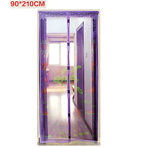 su-luoyu Cortina antimosquitos Cortina Mosquitera Magnética para Puertas Cortina Malla para puerta anti-mosquitos Insectos Moscas Cierre magnétic (90, Púrpura)