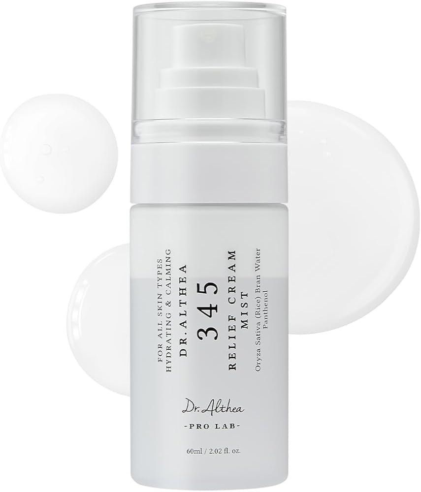 Dr. Althea 345 Relief Cream Mist | Pirinç Kepeği Suyu Hyaluronik Asit Centella Pantenol İçeren Nemlendirici ve Yatıştırıcı Çift Fazlı Yüz Misti 60 ml