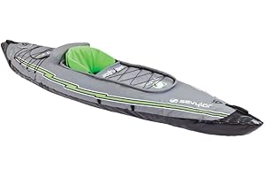 Sevylor QuickPak K5 24 Gauge PVC Polyester 1 Person Inflatable Kayak w/Hand Pump, Paddle, Double Lock Valves and Easy To Carry Backpack System, Gray
