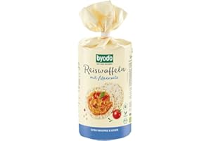 ‎BYODO Byodo Bio Reiswaffeln mit Meersalz 12er Pack (12 x 100 g) - Glutenfreier Snack, Vegan, Knusprig & Natürlich, Optimale Lagerung, Ideal für Beläge, Reich an Nährstoffen
