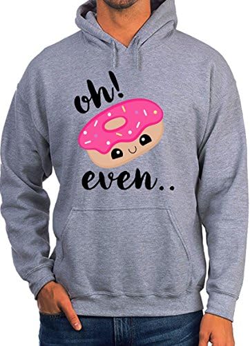 Oh Even Donut Design Funny Cute Food Design Grey Unisex Hoodie - X-Large