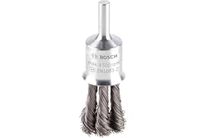 Bosch 1x PRO Steel Longlife End Brush, Knotted Wire for 6 mm Cylindrical Shank and Drill (Ø 19 mm, Professional Accessory Rotary Drill/Drivers)
