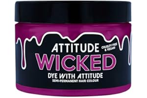 ATTITUDE HOLLAND Attitude Hair Dye | Teinture Capillaire Semi-Permanente Végétalienne et Sans Cruauté Avec Revitalisant | Couleur de Cheveux Vibrante Pour Tous les Types de Cheveux | Wicked Violet Pastel | 135ml