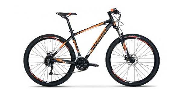 27,5 ' Mountain Bike Whistle Mountain 1502 27s MTB Nero Arancione 3 misure  : Sport e tempo libero