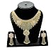 Eshopitude Designer Cz American Diamond Queen Full Neck Gold Plated Necklace & Earrings Set For Women RS.549.00