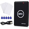 LEXI RFID NFC Duplicator, 125KHz Key fob Copier, RFID Smart Card Reader Writer, 13.56MHz Encrypted Programmer, USB Interface, with UID/T5577 Writable Key Cards and Software