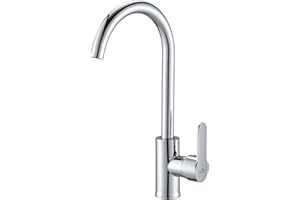 Auralum Robinet Cuisine, Mitigeur Cuisine de Pivotant à 360°, Robinetterie de Cuisine avec Bec Haut, Robinet Evier Froid & Chaud Disponible