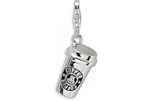 JewelleryJoy Clip On Coffee cup Tea Mug Charms Pendant for Charm Bracelet Necklace in Organza Gift Bag (04)