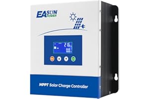 POWLAND Mppt solarladeregler 60A, laderegler solar 12V/24V/36V/48V Auto, Max. PV-Eingang 150V, LCD Display, 60amp mppt für Sealed Gel AGM Flooded LiFePO4 Batterie