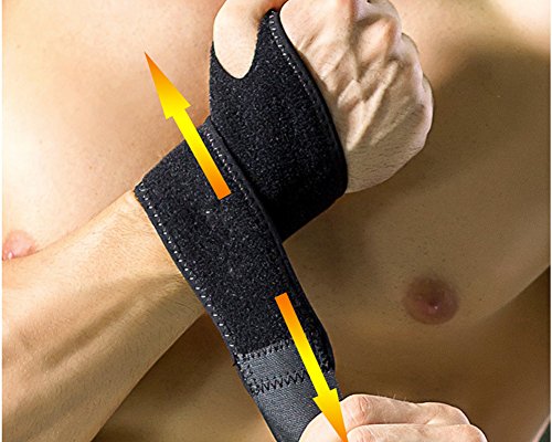 Handgelenkbandage [2 Stück], Yesloo verstellbare Handgelenkstütze / Handbandage / Handgelenkschoner für Damen und Herren, rechts und links tragbar für für Sport, Arbeit und Alltag, Schwarz - 4