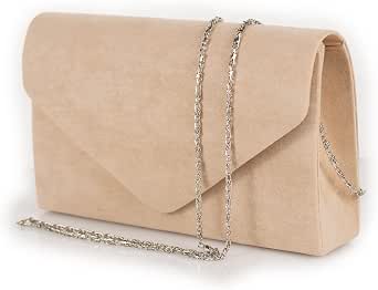 Emila Pochette beige scamosciato elegante donna da cerimonia Borsa a mano  piccola Clutch da sera borsetta per ragazza signora party leggera con  tracolla in catena Tessuto scamosciato Beige : Amazon.it: Scarpe e borse