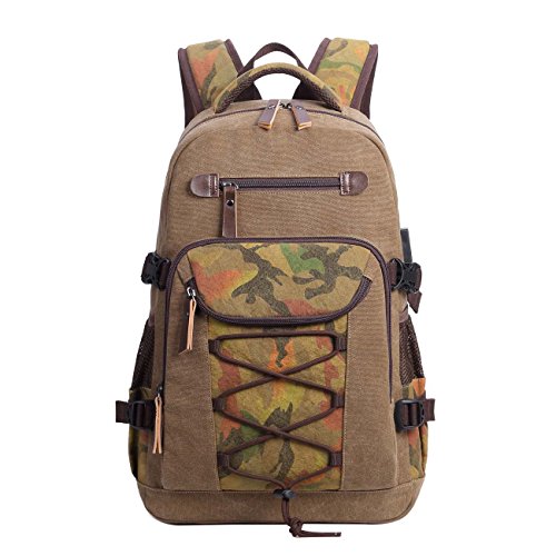 Neuleben 15 6 Zoll Laptop Rucksack mit USB Ladeport Schulrucksack Schultasche auc Canvas Vintage Rucks  cke Damen Herren Jungen f  r Schule Uni Busine