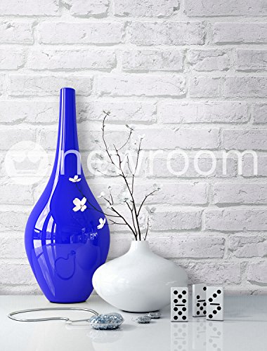 Steintapete Vlies Weiß | schöne edle Tapete im Steinmauer Design | moderne 3D Optik für Wohnzimmer, Schlafzimmer oder Küche inklusive der Newroom-Tapezier-Profibroschüre mit Tipps für perfekte Wände - 4