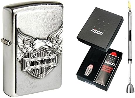Zippo Harley Davidson Iron Eagle Emblem and Gift Set Available + R S Lighter Chrome