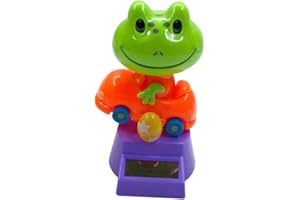 ZHOUBAA ZHOUBA Funny Solar Power Dancing Car Decor Creative Plastic Solar Power Frog Car Ornament Flip Flap Pot Swing Kids Toy