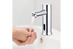Modonghua, rubinetto per lavabo con sensore automatico, rubinetto per lavabo con acqua fredda alimentato a batteria per cucina e bagno