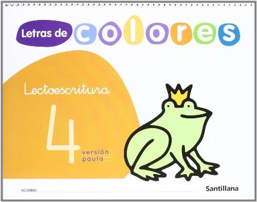 Letras de colores, lectoescritura Cuaderno 4 (pauta)