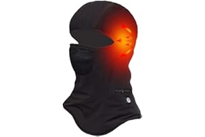 Sun Will Batteria Passamontagna Maschera per Il Viso Donna Uomo Cappello riscaldato Antivento per Sci all'aperto Ciclismo Cappuccio Termico per Moto Copertura Invernale Calda