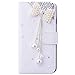 Produktbild SMART LEGEND Lederhülle für Samsung Galaxy S7 Edge Glitzer Ledertasche Bling Bling Strass Hülle Bow-knot Diamant DIY Crystal Schutzhülle Handyhülle Premium PU Leder Flip Case Protective Cover Innere Weiche Silikon Bookcase Backcover Handy Tasche Schale mit Kartenfächer Magnetverschluß Standfunktion Etui
