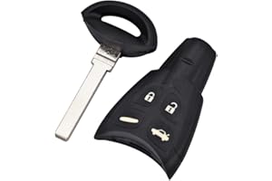 KUYUANSU Guscio per chiave auto a distanza per Saab 9-3 93 2003-2007 4 pulsanti lama non tagliata Smart Card Sostituzione vuota Fob Cover