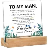 Bs amor Romantic Gifts for Him Men, Thank You Gift for Husband Boyfriend Birthday Christmas Valentine's Day, to My Man Clear 
