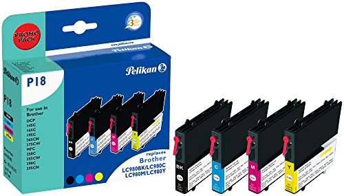 Pelikan Druckpatronen PromoPack P18 ersetzt Brother LC980VAL, BK/C/M/Y