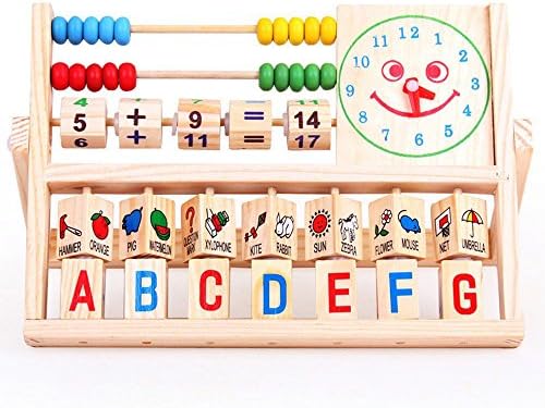 WINWINTOM Children Learning Developmental Versatile Flap Abacus Wooden Toys