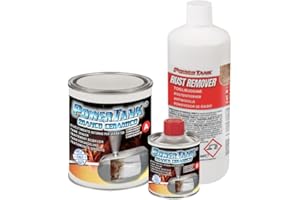 LUX METAL POWER TANK BIANCO CERAMICO Trattamento Serbatoio Moto (20/25 Litri) Kit Medio Medium 700 gr per interno Serbatoi Elimina la Ruggine Ripara Protegge Arrugginito da Auto Di d'Epoca con Antiruggine
