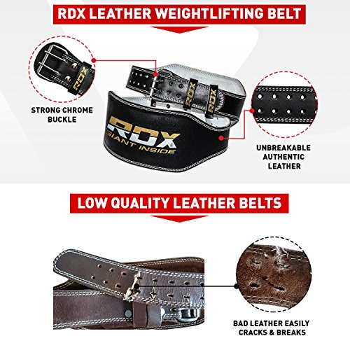 RDX 6” Gewichthebergürtel Rindsleder Bodybuilding Crossfit Fitness Trainingsgürtel Powerlifting Gym Krafttraining weightlifting Belt - 3