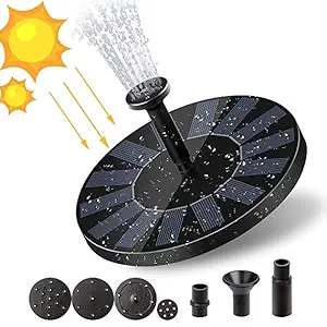 Magic Mart Solar Fountain pump for Garden Decor Bird Bath, Fish Water Tank, Pond, Home Pool Black 6.29 Inches 