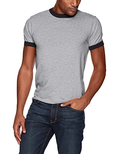 Augusta Sportswear para Hombre Ringer tee Shirt, Unisex Hombre, Athletic Heather/Black, Small