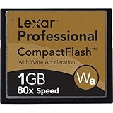  Lexar 1GB 80x Compact Flash Memoria Flash CompactFlash - Tarjeta de Memoria (1 GB, CompactFlash, Negro)