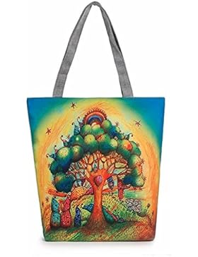 ZARU Leinwand-Taschen-beiläufige Strand-Beutel-Frauen-Einkaufstasche