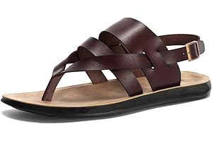 Harssidanzar Herren sandalen,Sommer bequemeverstellbare Knöchelriemen flache Slip On Sandalen für Herren KM218EU