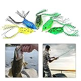 Cinco colores seleccionados de goma suave rana gancho señuelo bajo pesca cebo Tackle