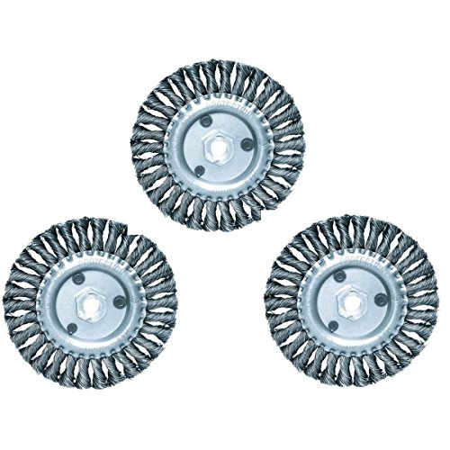 Proteco-Werkzeug® Set 3 St Rundbürste Scheibenbürste gezopft 115 mm Stahldraht 0,50 mm Gewinde M14 x 2,0 für Winkelschleifer