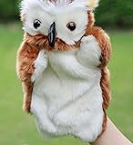 Tamaño: approx.27cm Speedmar Marionetas de Dedo Muñecos de Peluche de búho Bebé Juguete de Dibujos Animados de Animales educativos de Mano para Adultos y niños (Brown)