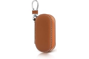 FROTOX Pochette Porte-Clés, Porte Clef Voiture en PU Cuir Rétro Porte Cle Voiture avec Fermeture éclair, Etuis Porte Clés pour Hommes