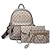 Produktbild 2019 Damenmode Gedruckt Rucksack Tragbare Alte Blume PU Weibliche Tasche Mamabeutel Doppelte Schulter 26 * 13 * 30cm Vierteiliger Anzug (Beige)